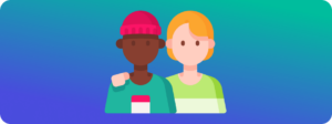 two students standing side by side