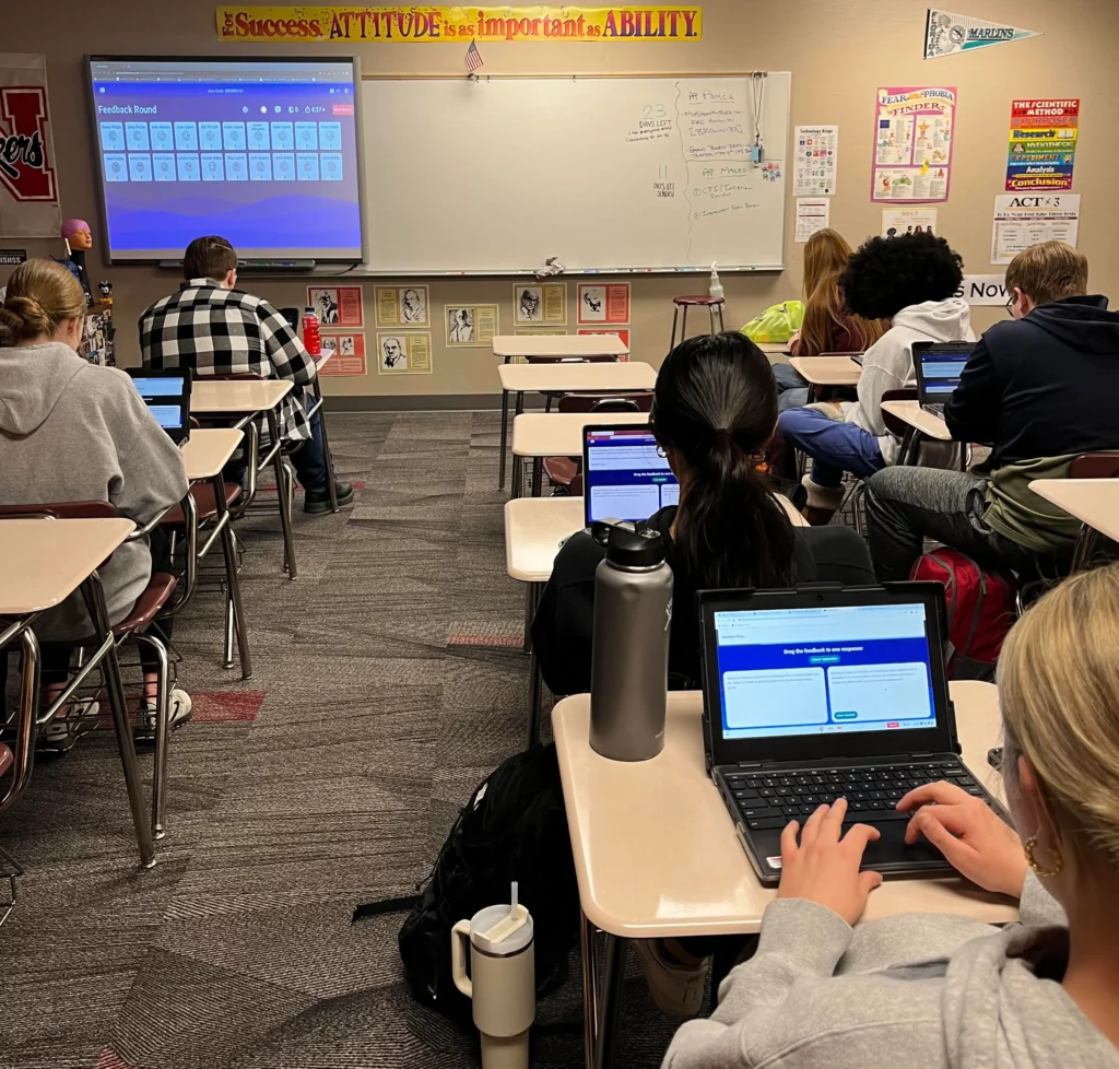 Students using Short Answer in a classroom