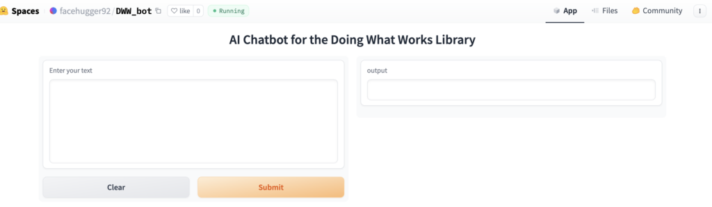 A screenshot of the AI chotbot that this article is about