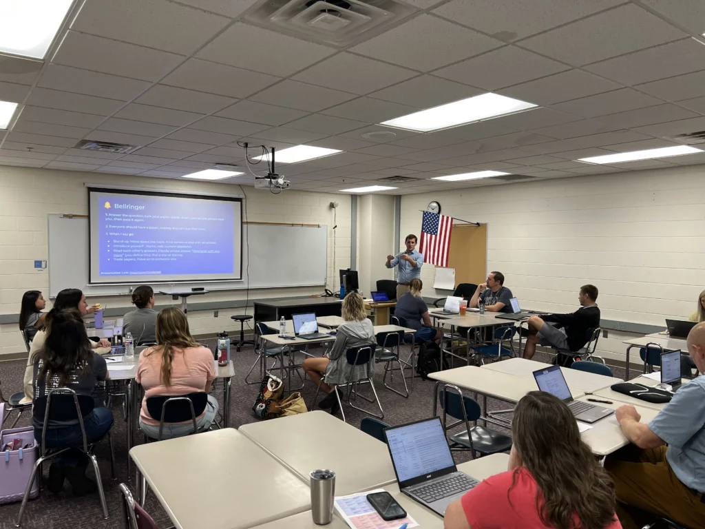 Image of a classroom PD session at Norris Schools