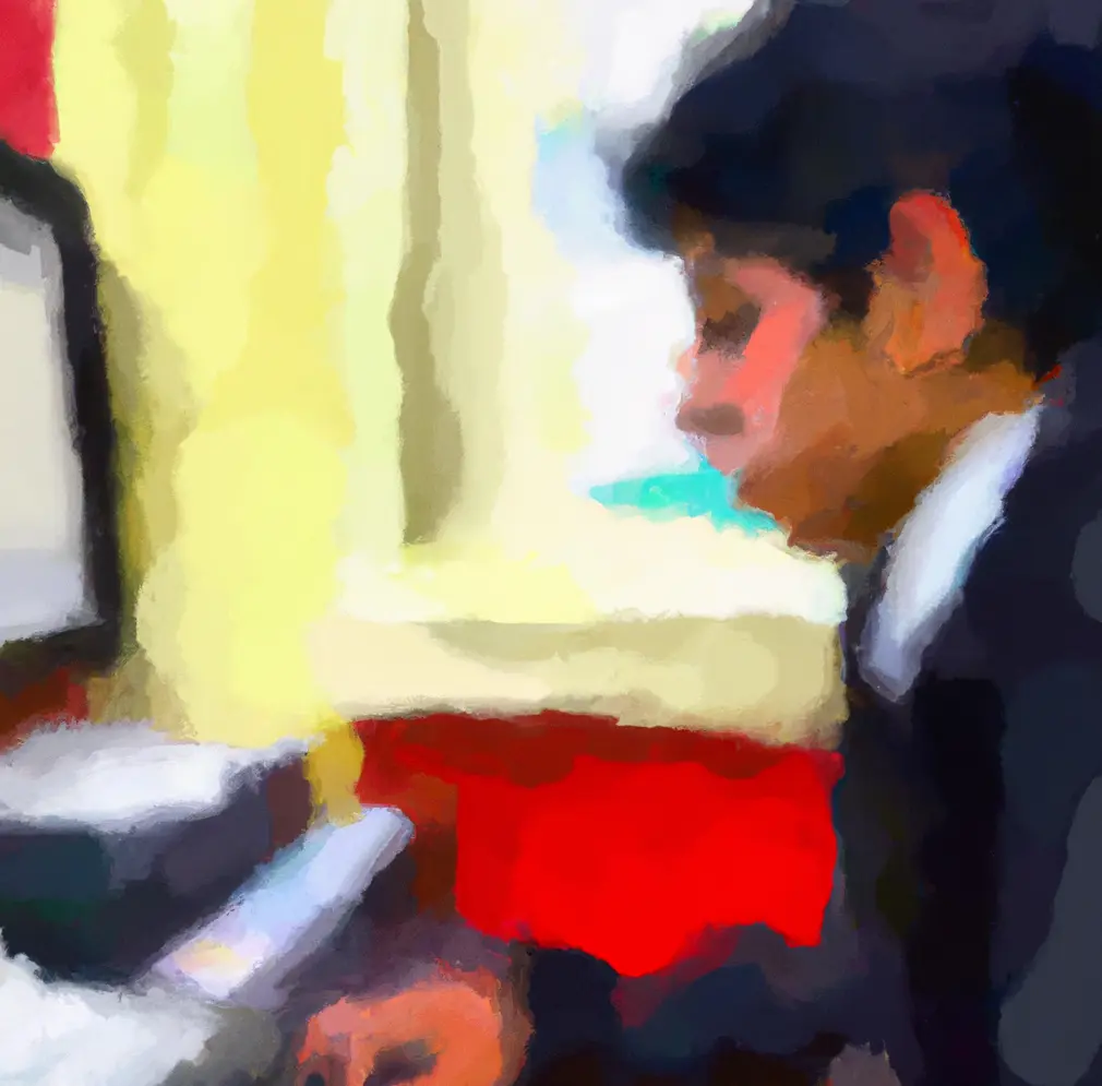 Picture of student typing