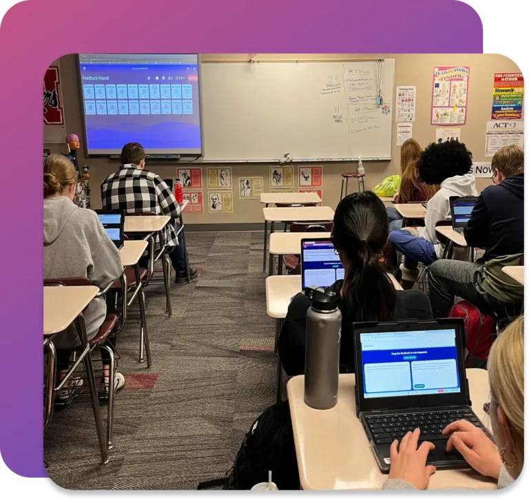 Students writing using Short Answer in a high school classroom