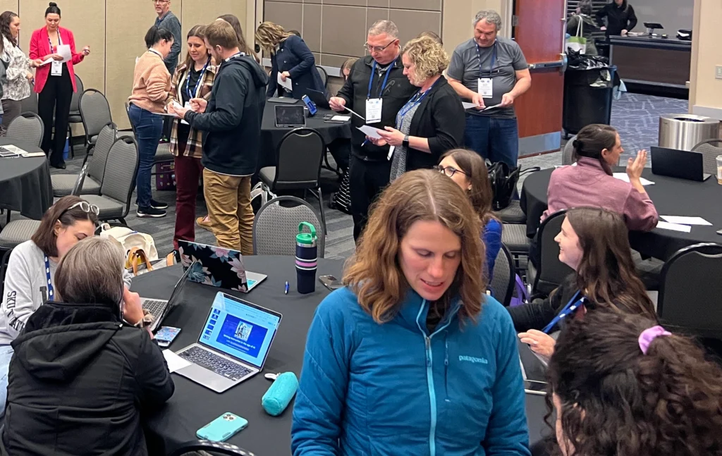 Teachers taking place in a Short Answer workshop at the spring NETA conference in Omaha, NE